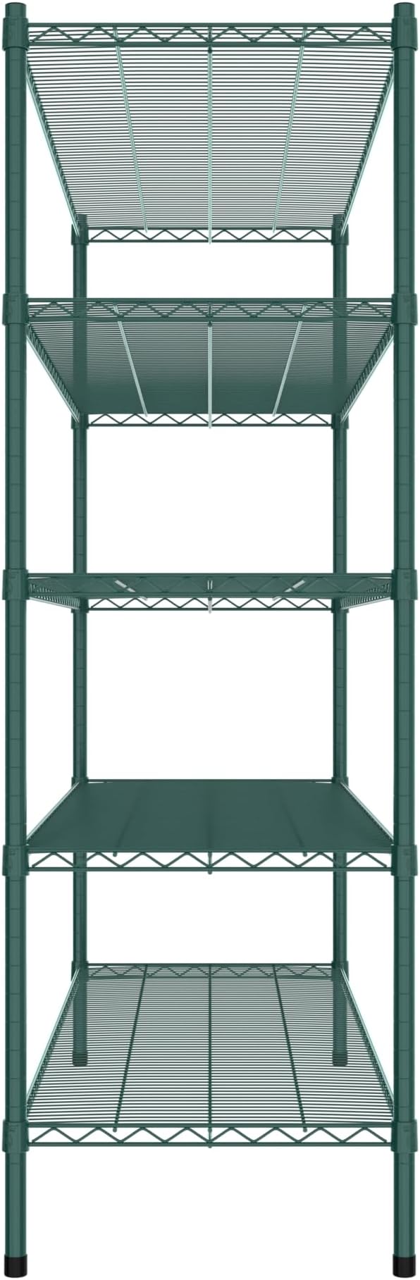 Commercial NSF Listed Green Epoxy Stationary Wire Shelving Kit 21" x 60" x 64", with 5 Shelves Perfect for Warehouse, Walk-in Refrigerator, Freezer, Grocery Store, Restaurant, Dishroom