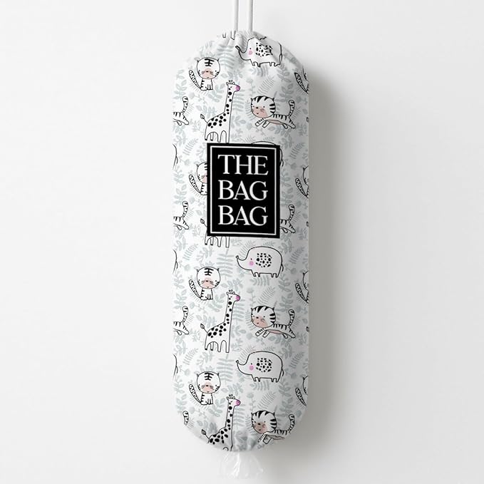 The Bag Bag Grocery Bags Holder, Cartoon Animal Plastic Bags Holder, Reusable Hanging Trash Sack Dispenser, Wall Mount Plastic Sack Storage Container Dispenser, Kitchen Gift For Women Family Friends
