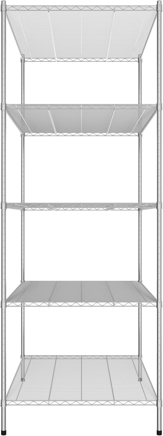 Commercial NSF Listed Chrome Stationary Wire Shelving Kit 36" x 60" x 96", with 5 Shelves Perfect for Warehouse, Walk-in Refrigerator, Freezer, Grocery Store, Restaurant, Dishroom