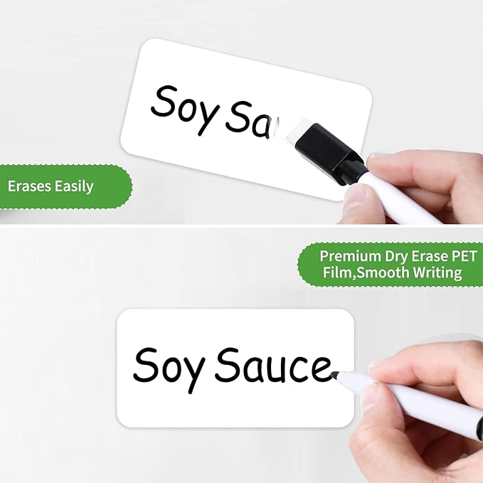 Reusable Dry Erase Labels for Organizing, Storage Bin, Craft, Jars, Pantry Labels, Sticky Notes for Office School Home Gift Chioce, Removable (1x2 inches, 84PCS) (White Blank)