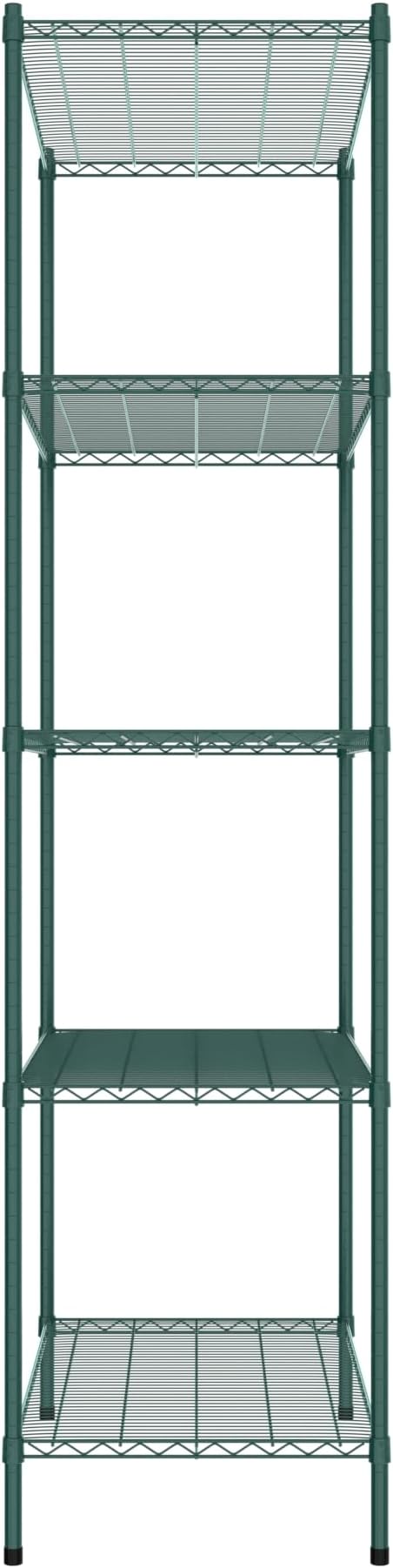 Commercial NSF Listed Green Epoxy Stationary Wire Shelving Kit 24" x 42" x 96", with 5 Shelves Perfect for Warehouse, Walk-in Refrigerator, Freezer, Grocery Store, Restaurant, Dishroom
