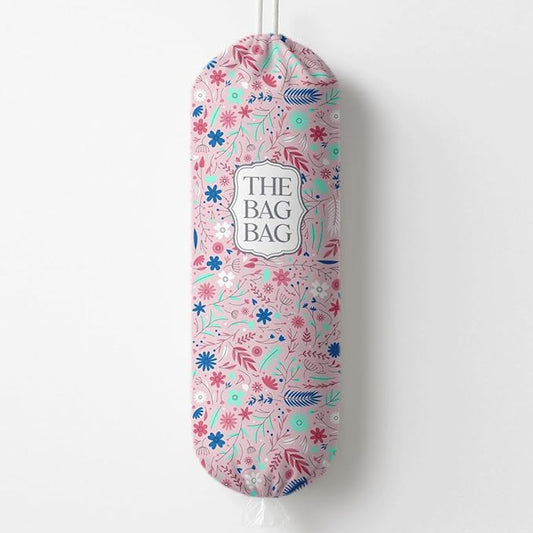 The Bag Bag Grocery Bags Holder, Rustic Flower Grocery Bags Holder Organizer For Shopping Sack, Reusable Hanging Trash Sack Dispenser, Gift for Female Family and Friends Mom