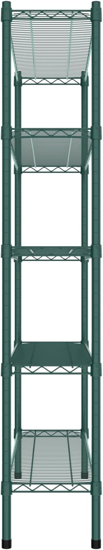Commercial NSF Listed Green Epoxy Stationary Wire Shelving Kit 12" x 42" x 64", with 5 Shelves Perfect for Warehouse, Walk-in Refrigerator, Freezer, Grocery Store, Restaurant, Dishroom