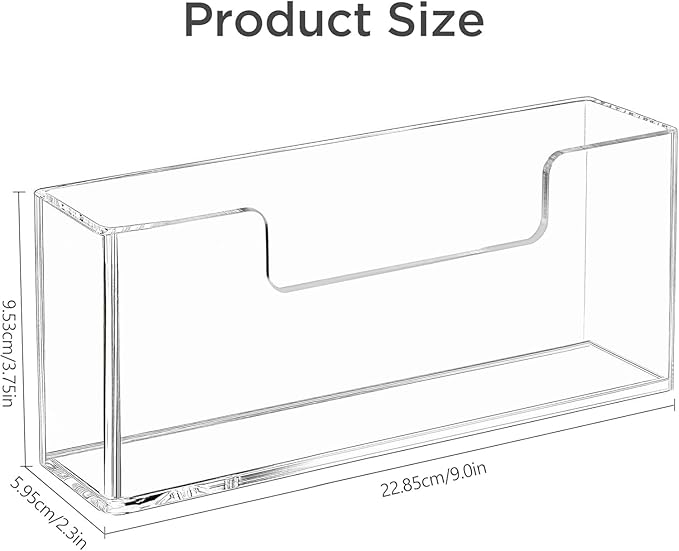 HBlife Acrylic Guest Towel, Paper Napkin Holder for Bathroom - Clear Waterproof Vertical Stand, Disposable Paper Hand Towel Dispenser, Modern Table Tray for Kitchen, Home, Hotel, Office
