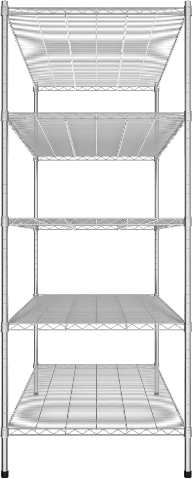 Commercial NSF Listed Chrome Stationary Wire Shelving Kit 30" x 72" x 74", with 5 Shelves Perfect for Warehouse, Walk-in Refrigerator, Freezer, Grocery Store, Restaurant, Dishroom