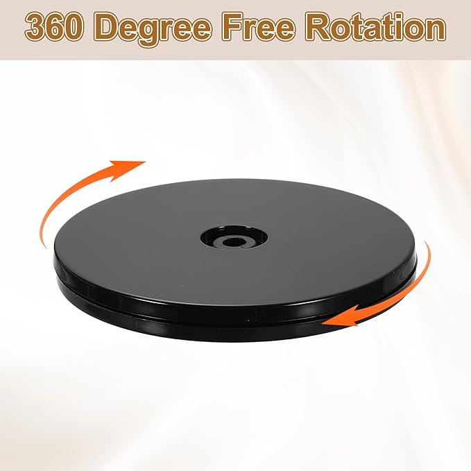 uxcell 4Pack Acrylic Lazy Susan Turntable, 5" Spinner Lazy Susan Turntable Organizer, Acrylic Ball Bearing Rotating Tray for Pantry Spice Rack Decorating, Black