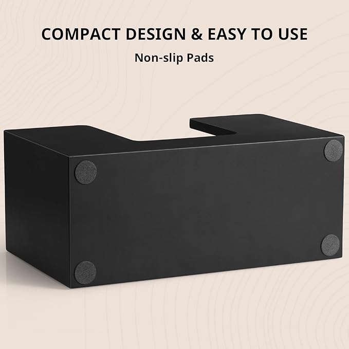 2 Pack Paper Towel Dispenser Countertop, Wooden Folded Paper Hand Towel Holder for Guest Bathroom, Commercial Tabletop Tissue Dispenser Tray for Multifold C-Fold, Z-Fold, Trifold, Black