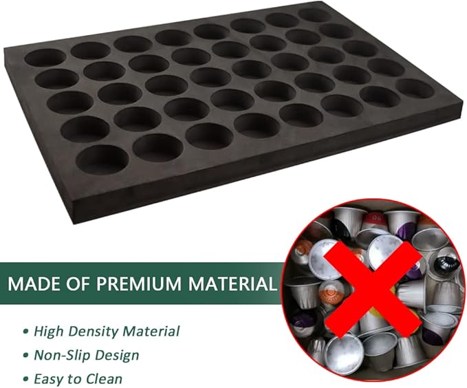 Coffee Pod Holder Compatible with KCup Keurig Pods Coffee Holder Drawer Organizer Tray for Kitchen Office Home Holds 40 Coffee Pods (16.5” X 11”)