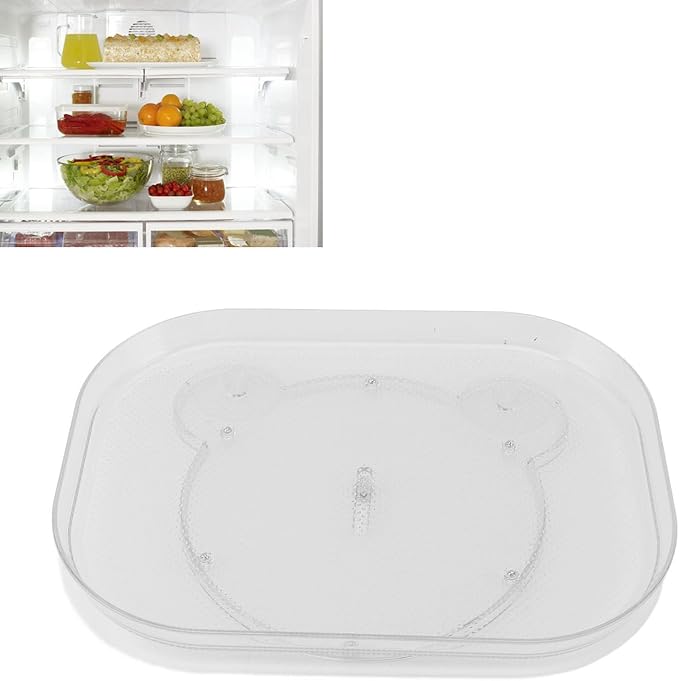 Cryfokt Turntable Organizer for Refrigerator, Non Slip Bottom 360 Degree Rotating Storage Tray, Space Saving Refrigerator Organizer and Storage Tray for Snacks (1)
