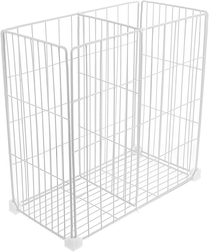 Freezer Partition Rack with Bottom Storage Basket Wire Storage Organizer for Refrigerator and Deep Freezer 14.57 X 14.57 X 7.48 Inches Space-Saving Kitchen and Pantry Solution