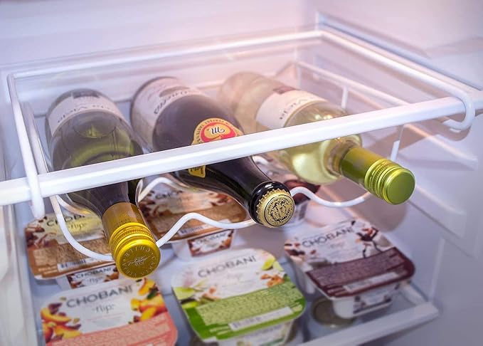 Sorbus® Fridge Wine Rack- Refrigerator Bottle Rack Holds 3 Bottles of Your Favorite Wine or Drink Universal Bottle Holder Will Fit Most Fridges