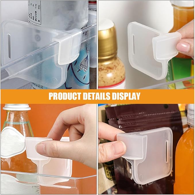 Housoutil 100 Pcs Refrigerator Side Door Partition and Fridge Drawer Divider Adjustable Food Storage Organizer for Kitchen and Pantry Space Management