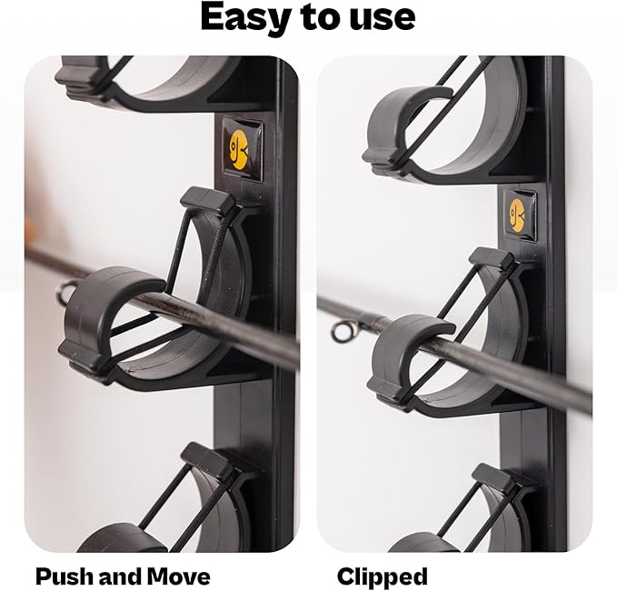OJYDOIIIY Wall Mount Fishing Rod Holders,Horizontal/Ceiling Fishing Pole Storage Rack for Garage 2 Packs