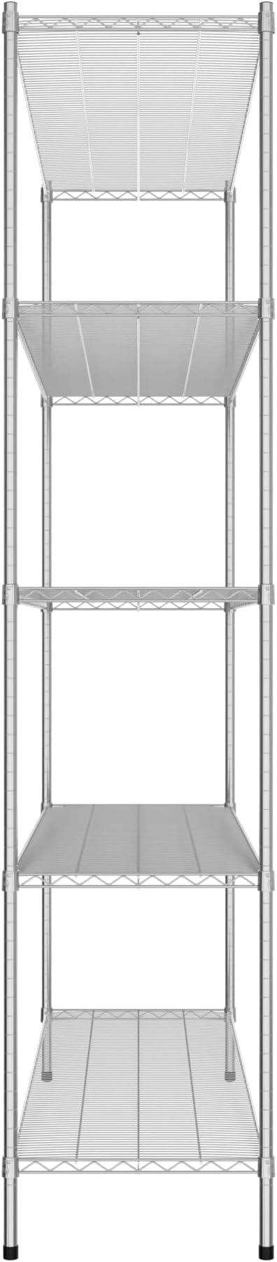 Commercial NSF Listed Chrome Stationary Wire Shelving Kit 21" x 72" x 96", with 5 Shelves Perfect for Warehouse, Walk-in Refrigerator, Freezer, Grocery Store, Restaurant, Dishroom