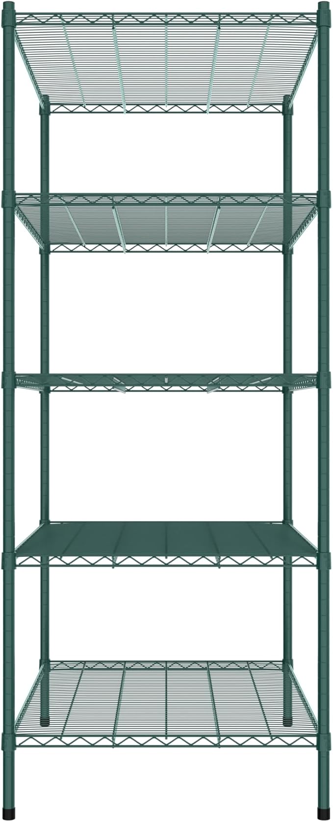 Commercial NSF Listed Green Epoxy Stationary Wire Shelving Kit 30" x 42" x 74", with 5 Shelves Perfect for Warehouse, Walk-in Refrigerator, Freezer, Grocery Store, Restaurant, Dishroom