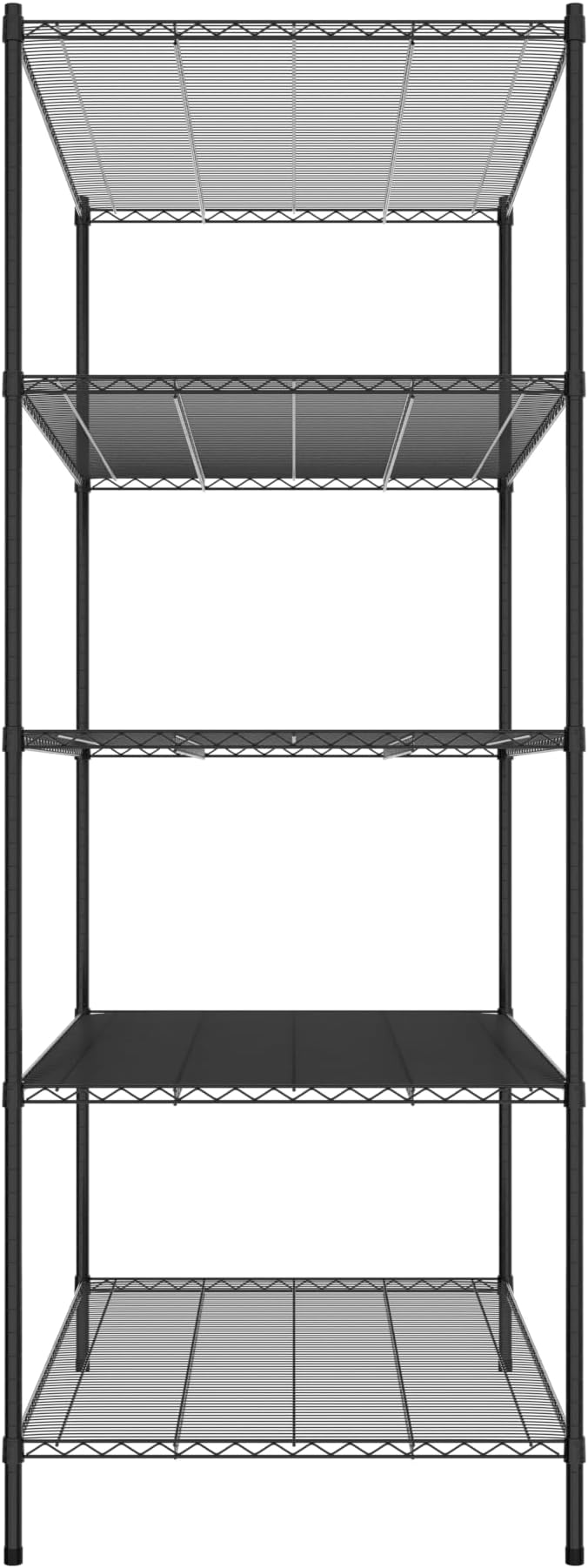 Commercial NSF Listed Black Epoxy Stationary Wire Shelving Kit 36" x 60" x 96", with 5 Shelves Perfect for Warehouse, Walk-in Refrigerator, Freezer, Grocery Store, Restaurant, Dishroom