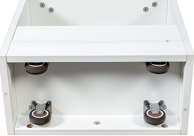 7 Tier Pull-Out Storage Cabinet with Handle & Wheels, Tall Narrow Spice Rack Next to Fridge, Wood Food Pantry for Kitchen, Dining Room, White