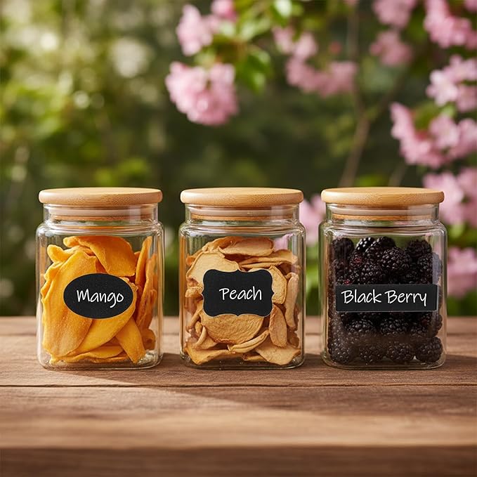 372Pcs Labels for Jars, Chalkboard Labels with 2 Chalk Marker, Waterproof Reusable Chalk Sticker Label for Containers Storage Jars, Bottles Organize Your Home & Kitchen