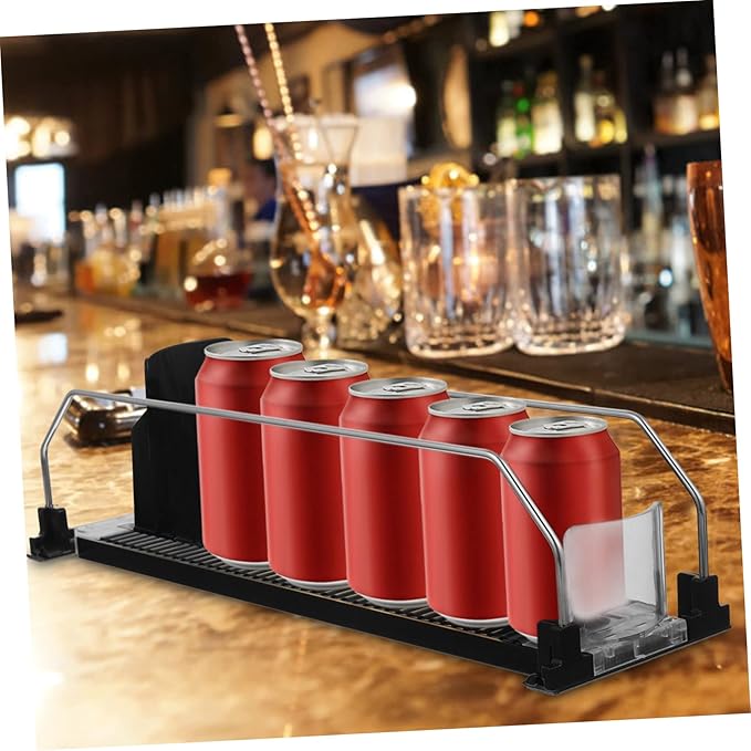 Fridge Drink Organizer Pusher Automatic Beverage Thruster Plastic Shelf Dispenser for Home Kitchen and Convenience Store Storage 12.4X3.5X3.3 Inch