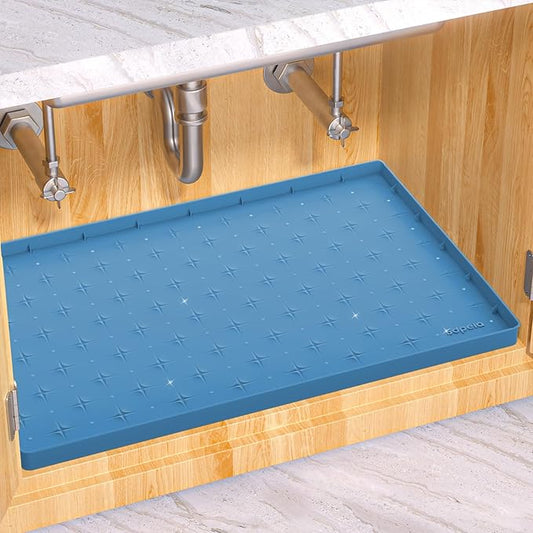 Sdpeia Under Sink Mat 22"×19" Waterproof Silicone Cabinet Liner & Sink Protector for Kitchen & Bathroom, Multi-Purpose Organizers Tray for Pets, Laundry, Cat Litter Mat