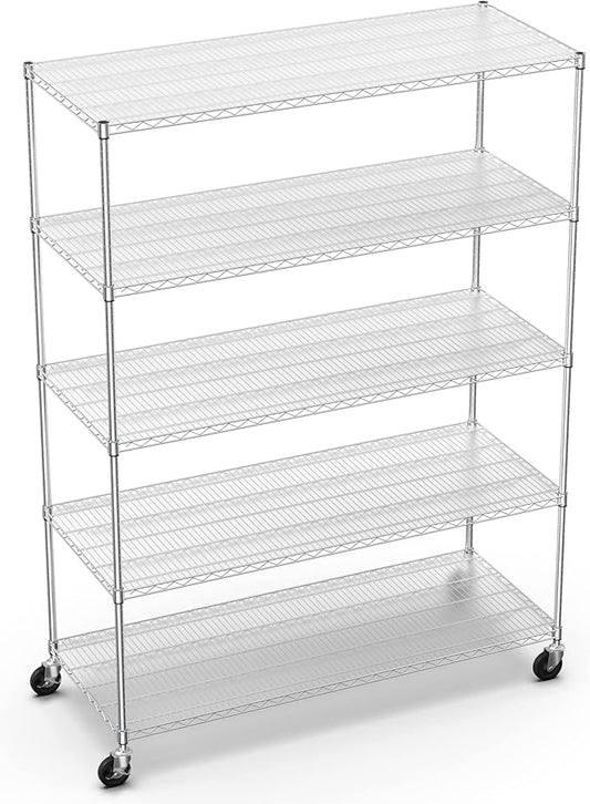 Ufurpie 5 Tier Wire Shelving Unit 7500lbs Capacity NSF Metal Shelf, Heavy Duty Adjustable Shelf Liners Storage Rack for Commercial Grade Utility Steel Rolling Shelving, 82" H X 60" L X 24" D