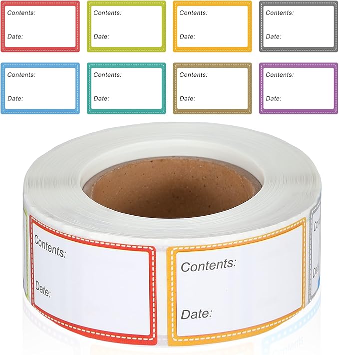 PEOVLVN Freezer Labels to Write On, Removable Freezer Tape 25x40mm Food Labels Stickers Waterproof Oil Resistant Date Label for Food Containers Jars Canning Storage Bins Kitchen Supplies(500PCS)