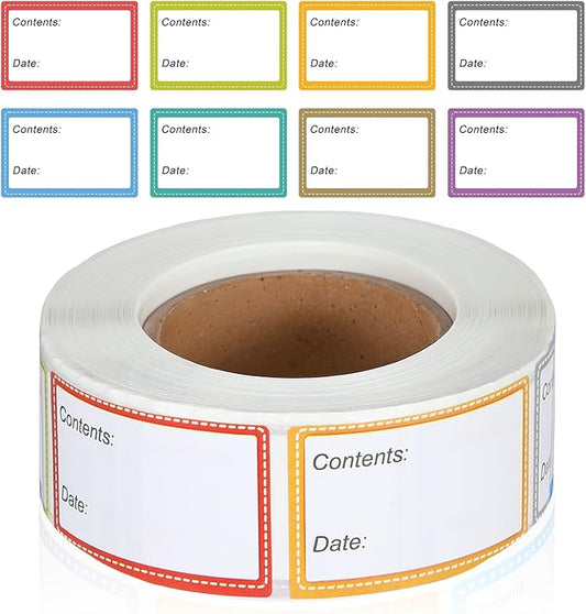 PEOVLVN Freezer Labels to Write On, Removable Freezer Tape 25x40mm Food Labels Stickers Waterproof Oil Resistant Date Label for Food Containers Jars Canning Storage Bins Kitchen Supplies(500PCS)