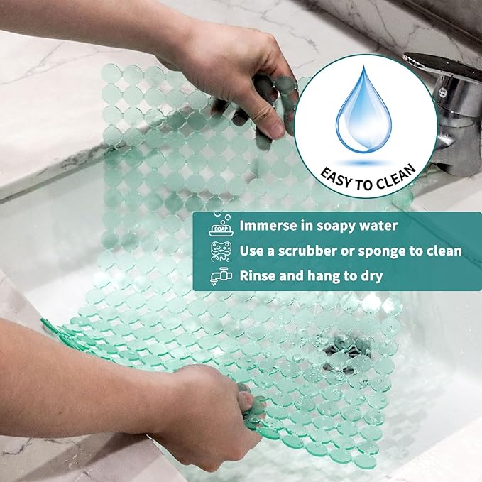 Kitchen Sink Mat,2 Pack Sink Protectors for Kitchen Sink,Sink Mats with Scissors for Stainless Steel/Ceramic Sinks, Fast Draining,Easy to Clean,Diy Cut,15.7 X 11.8 Inch(Light Green)