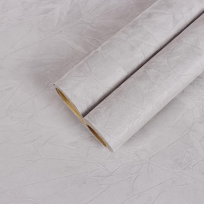 CHIHUT Self Adhesive Light Grey Velvet Felt Drawer Liner 12”x472” Thick Removable Velvet Flocking Contact Paper Peel and Stick Fabric Wallpaper for Bedroom Dresser Cabinets Jewelry Box Shelf Liner