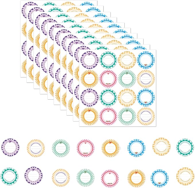 160 PCS Round Waterproof Jar Labels – 10 Sheets 2 Inch Writable Vinyl Canister Stickers, Color-Coded Peel & Stick Labels for Clean, Easy Pantry & Kitchen Organization
