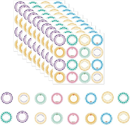 160 PCS Round Waterproof Jar Labels – 10 Sheets 2 Inch Writable Vinyl Canister Stickers, Color-Coded Peel & Stick Labels for Clean, Easy Pantry & Kitchen Organization