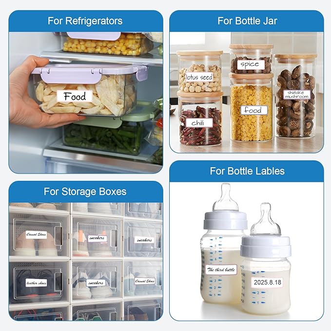 1000Pcs Removable Food Labels 1 x 3 Inch, Colored Freezer Labels Stickers Waterproof Oil for Food Containers, Classroom, Storage (10 Colors)
