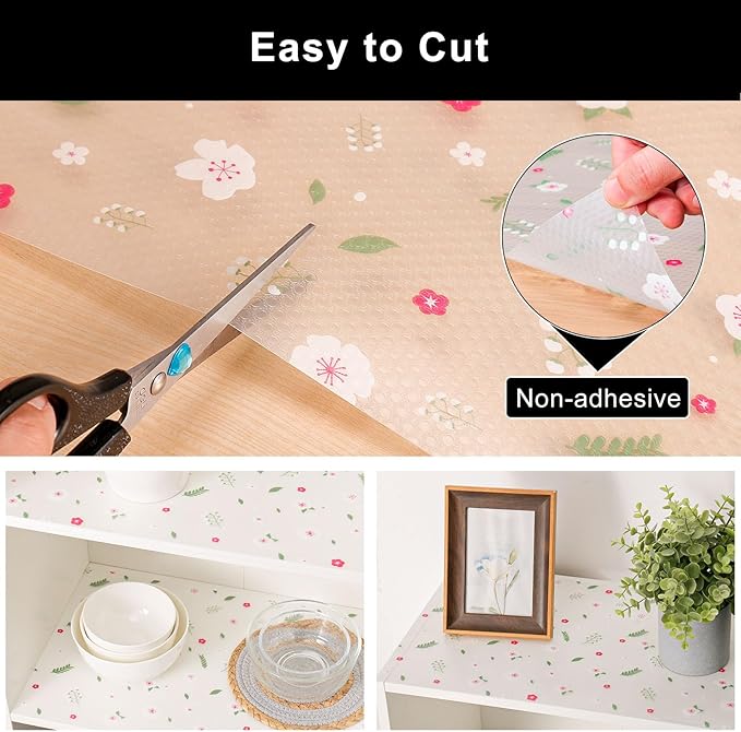 Cooyes Shelf Liner – Premium Non-Adhesive Cabinet & Drawer Liner for Kitchen – Waterproof Shelf Paper with Modern Pattern – Durable EVA Cabinet Mat – Easy to Cut (17.5" W x 360" L)