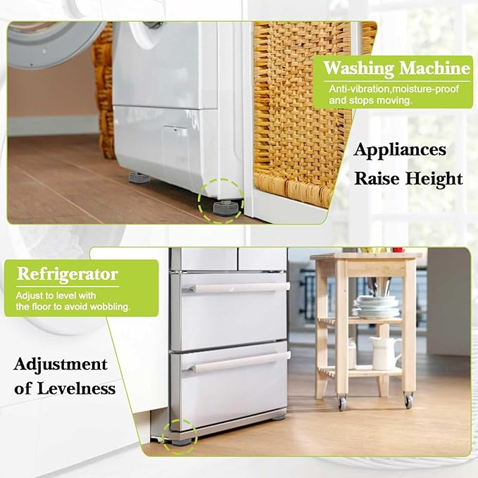 24 Pack Furniture Risers 1 Inch, Adjustable Bed Risers Heavy Duty for Table Desk Couch Chair Sofa Cabinet Bed Legs Dorm, Square Stackable Bed Raisers Blocks Lift Height 1", 2" or 3", White