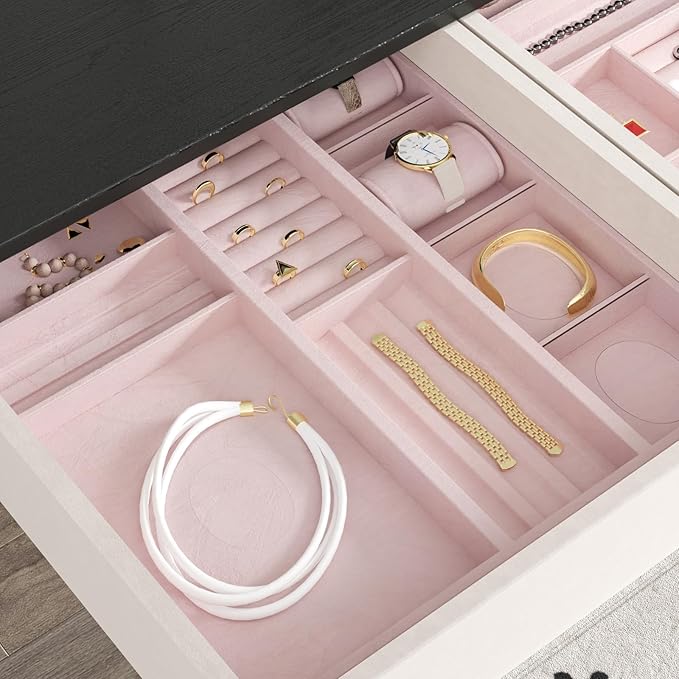 CHIHUT Light Pink Self Adhesive Velvet Flocking Liner for Jewelry Drawer Shelf Liner Thick Soft Fabric Felt Drawer Liner Sticker 12”x472” Colored Velvet Peel and Stick Wallpaper for Bedroom Dresser