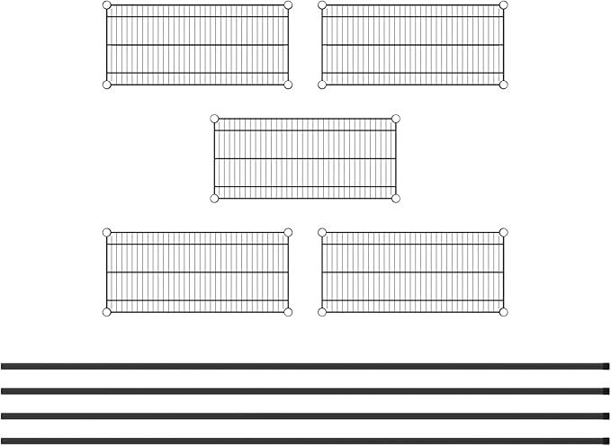 Commercial NSF Listed Black Epoxy Stationary Wire Shelving Kit 14" x 30" x 96", with 5 Shelves Perfect for Warehouse, Walk-in Refrigerator, Freezer, Grocery Store, Restaurant, Dishroom