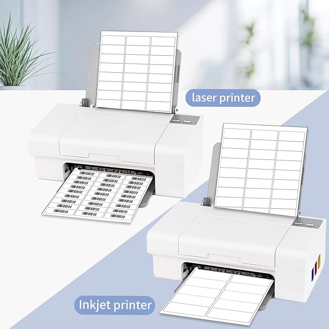 Yegawen 1" x 2-5/8" Address Labels 600 Labels Sticker Paper for Laser/Inkjet Printer Mailing Labels 8.5"×11"-White/20 Sheet