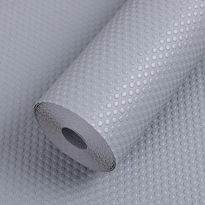 Shelf Liners for Kitchen Cabinets 16-inch: Waterproof Non-Adhesive Drawer Liner Light Gray - 16 in x 300 Inch Easy to Clean Cupboard Mat for Pantry Shelves