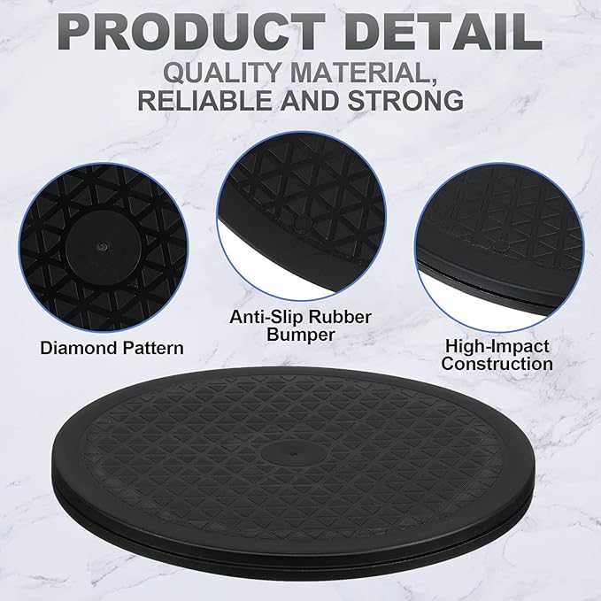 8 Pcs Lazy Susan Turntable Organizer 10 Inch 12 Inch Lazy Susan Turntable Heavy Duty Rotating Swivel Stand with Steel Ball Bearings for Flat Panel Monitors, Potted Plants, TV's, Sculpture, Speakers
