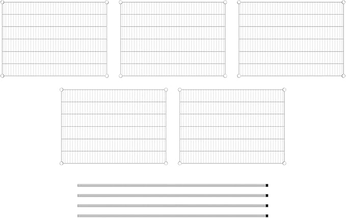 Commercial NSF Listed Chrome Stationary Wire Shelving Kit 30" x 42" x 74", with 5 Shelves Perfect for Warehouse, Walk-in Refrigerator, Freezer, Grocery Store, Restaurant, Dishroom