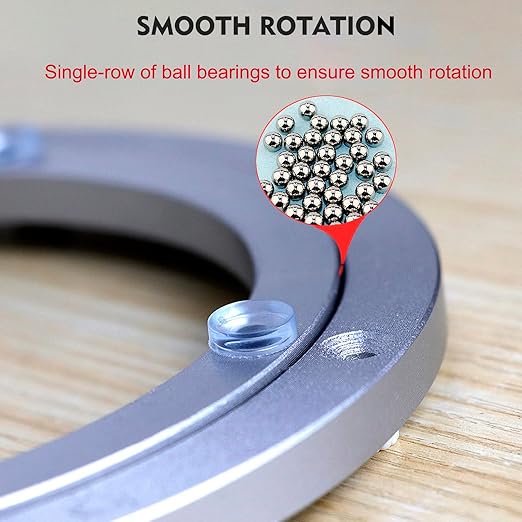 Aluminium Alloy Turntable Bearing, Heavy Duty Swivel Turntable Lazy Susan Rotating Bearing Turntable Round Dining Table Smooth Swivel Plate Hardware, 20"