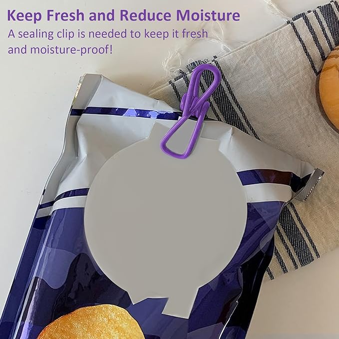Multipurpose Metal Bag Clips - 2 Inch Colorful Sealer for Sealing Food, Paper Holder, Clothesline Clip for Laundry Hanging, Kitchen Bags (Purple, 36PCS)