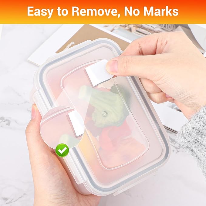 Segarty Labels for Food Containers, 240 Pcs Colorful Blank Label Stickers with 1 Black Pen to Wrtie On, Reusable Removable Pantry Stickers for Glass Spice Jars, Bottles, Mason, Kitchen Organizing