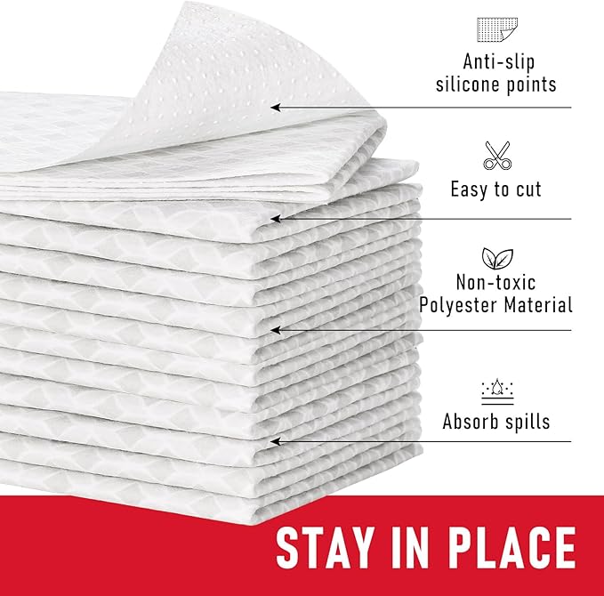 Cooyes Refrigerator Liners 17.7" x 24", Absorbent Strong Grip Fridge Mats Machine Washable, Non-Adhesive Refrigerator Shelf Liner for Fridge Bins & Kitchen Cabinets,