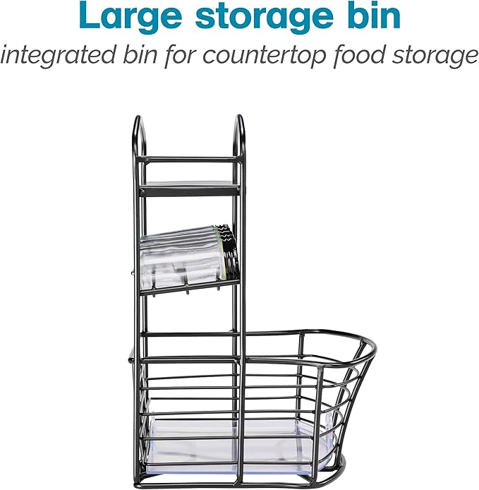 Polder Countertop Storage Bin with Shelf and Jars