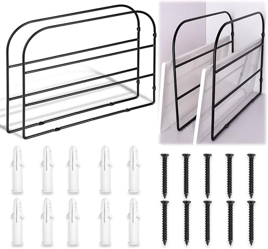 2 Pack Base Cabinet Tray Dividers 12x9 Inches Black Metal Sheet Rack Organizer Bakeware Container for Wall Base Kitchen Cabinets (2)