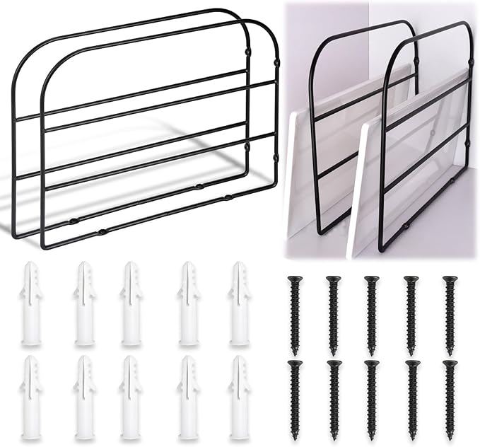 WANGDEFA 6 Pack Base Cabinet Tray Dividers Sheet Pan Rack 12x9 Inches Baking Black Metal Organizer for Wall Kitchen Cabinets (6)