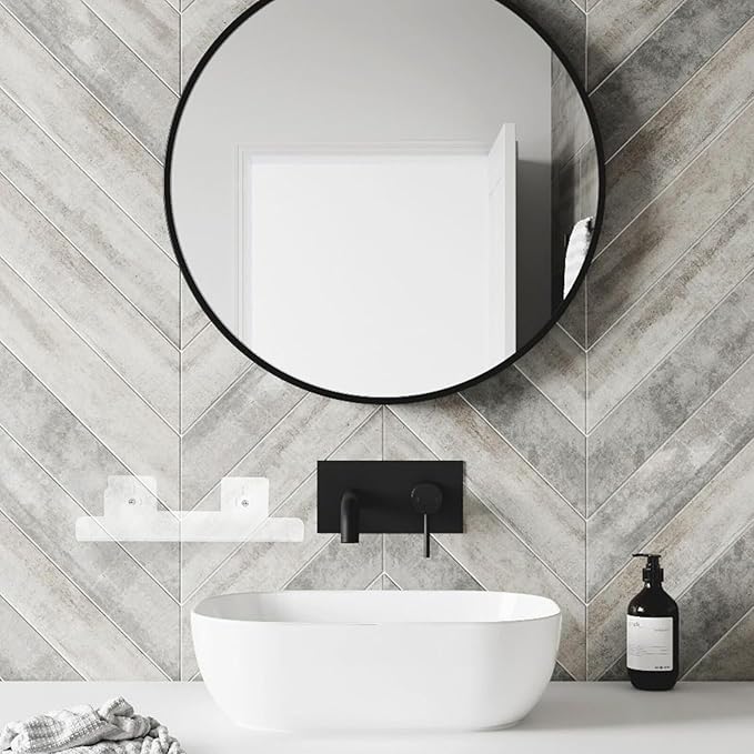 Acrylic Floating Wall Hanging Shelf with No-Drill Adhesive Bathroom Storage Rack for Toiletries Reusable Organizer for Kitchen and Bathroom