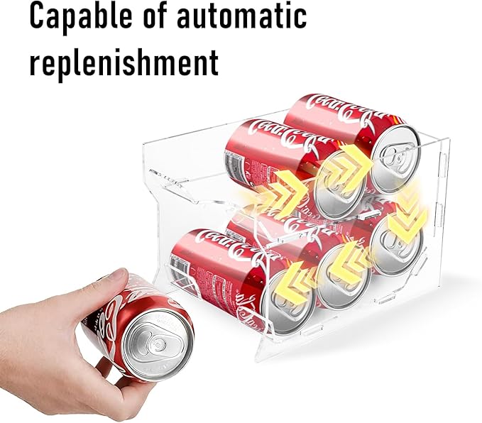 Mini Fridge Soda Can Organizer, Mini Fridge Soda Holder, Mini Fridge Can Organizer for Canned Food Beer Can Hold up to 6 Drinks
