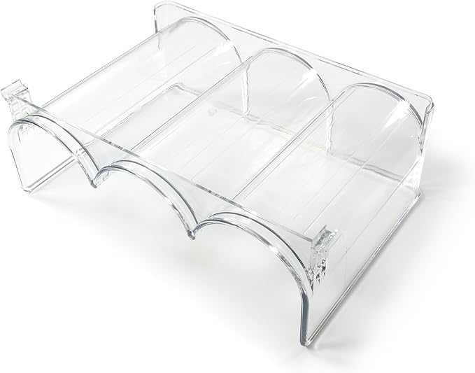 Plum Stream Wine Storage Rack for Fridge 2 Pack - Stackable Bottle Holder Organizer for Refrigerator - Plastic Shelf for Bottles - Complete with 4 Fridge Liners